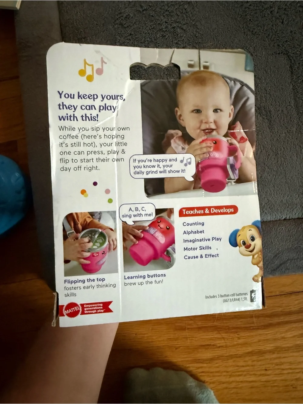 Brand New Fisher-Price Laugh & Learn Pink Wake Up & Learn Coffee Mug